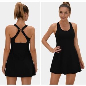 ✨NWT HALARA Cloudful Air Black Active Dress Tennis Cooling UPF50+ Tennis Dress